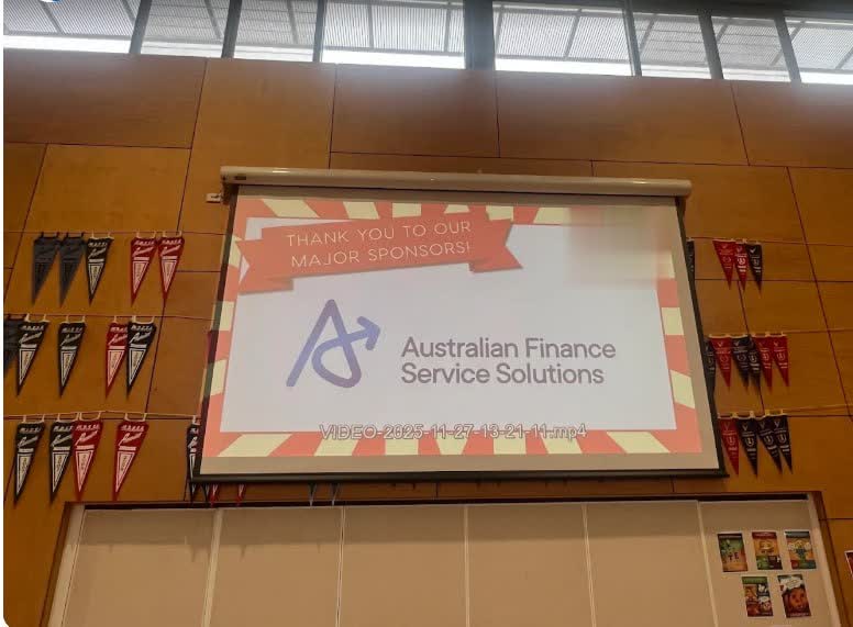 Thank you to our major sponsors screen featuring AUFSS at a local school carnival