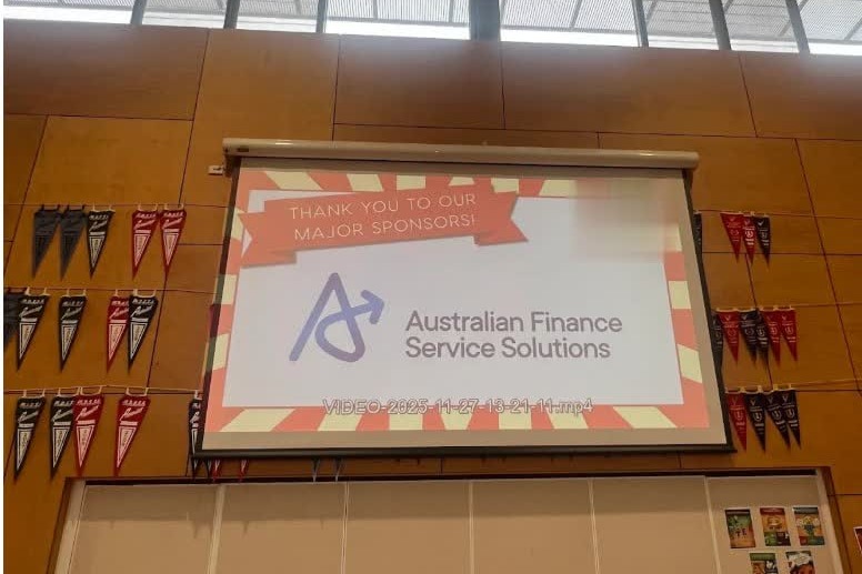 Thank you to our major sponsors screen featuring AUFSS at a local school carnival