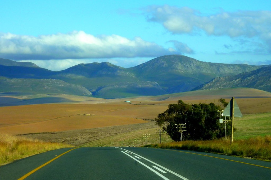 Rolling farmland and paddocks under a wide sky
